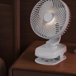 4-Speed Clip-On Small Fan Student Dormitory Radio Fan High Wind Power Shaking Rechargeable Clip Fan